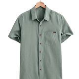 Chemise en Coton à Manches Courtes Décontractée
