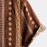 Chemise à Manches Courtes en Coton de Style Hawaïen pour Hommes