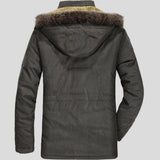Louis | Parka d'hiver gris-vert doublée sherpa