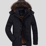 Louis | Parka d'hiver gris-vert doublée sherpa