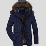 Louis | Parka d'hiver gris-vert doublée sherpa