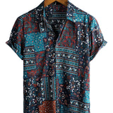 Chemise Casual en Coton pour Hommes à Manches Courtes