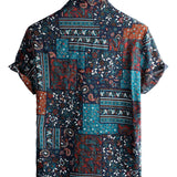 Chemise Casual en Coton pour Hommes à Manches Courtes