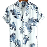 Chemise en Coton à Manches Courtes pour Hommes, avec Boutons et Poche, Casual, Hawaïenne