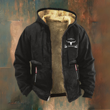 Éric | Veste à capuche noire doublée sherpa
