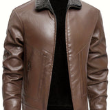 Veste en Cuir Élégante avec Doublure en Fleece