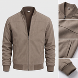 Denis | Blouson bombers effet daim taupe