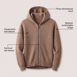 Hoodie zippé en laine Arven
