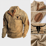 Olivier | Sweat beige col montant boutonné