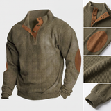 Serge | Pull côtelé vert olive col camionneur