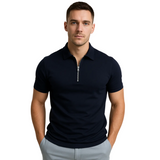 Gregorio - polo moderne avec zip à mi-hauteur