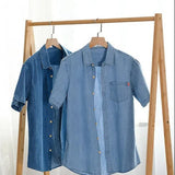 Chemise en jean à manches courtes