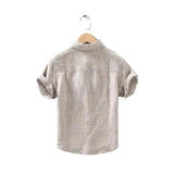 Chemise en lin à manches courtes