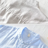 Chemise à manches courtes en coton et lin