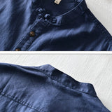 Chemise à manches courtes en coton et lin