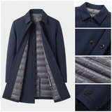 Philippe | Manteau d'hiver bleu marine effet superposé