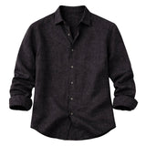 Chemise pour homme Meadowfall en lin, coupe décontractée, avec boutons