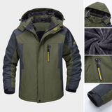 Mathieu | Veste outdoor verte à capuche