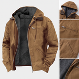Roland | Veste de travail marron à capuche zippée
