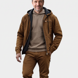 Roland | Veste de travail marron à capuche zippée