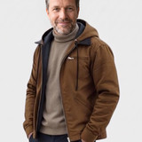 Roland | Veste de travail marron à capuche zippée