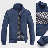 Claude | Blouson bombers bleu marine doublure à carreaux