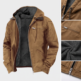 Francis | Veste à capuche marron zippée