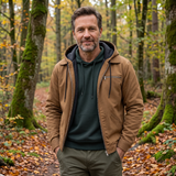 Francis | Veste à capuche marron zippée