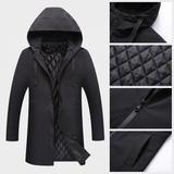 Armand | Manteau d'hiver noir à capuche