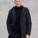 Armand | Manteau d'hiver noir à capuche