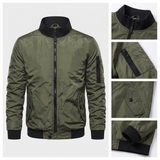 Xavier | Blouson aviateur vert olive col tricoté