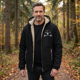 Éric | Veste à capuche noire doublée sherpa