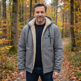 Éric | Veste à capuche noire doublée sherpa