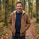 Éric | Veste à capuche noire doublée sherpa