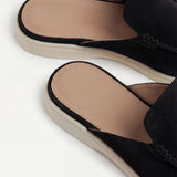 Mules de yacht en daim noir