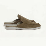 Mules en daim vert Yacht