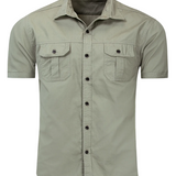 Chemise à Manches Courtes en Coton pour Hommes, Décontractée et Extérieure avec Poche