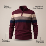 Pull col zippé à rayures Lorven