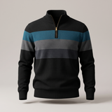 Pull col zippé à rayures Lorven