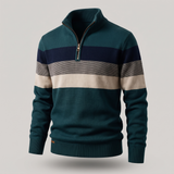 Pull col zippé à rayures Lorven