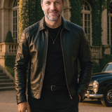 Jean-François | Blouson effet cuir noir esprit motard