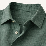 Chemise pour homme Meadowfall en lin, coupe décontractée, avec boutons