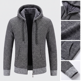 Jean-Yves | Gilet zippé à capuche en maille grise