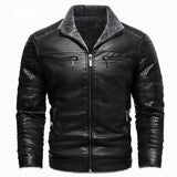 Veste en Cuir avec Doublure en Fleece Rétro
