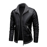Veste en Cuir Élégante avec Doublure en Fleece