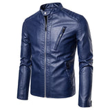 Veste en Cuir Élégante avec Col Montant