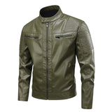 Veste en cuir avec de nombreuses poches