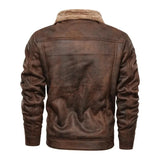 Veste en Cuir Élégante et Chaude avec Fleece