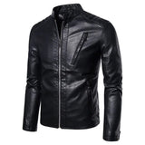 Veste en Cuir Élégante avec Col Montant