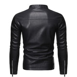 Veste en Cuir avec Col Montant